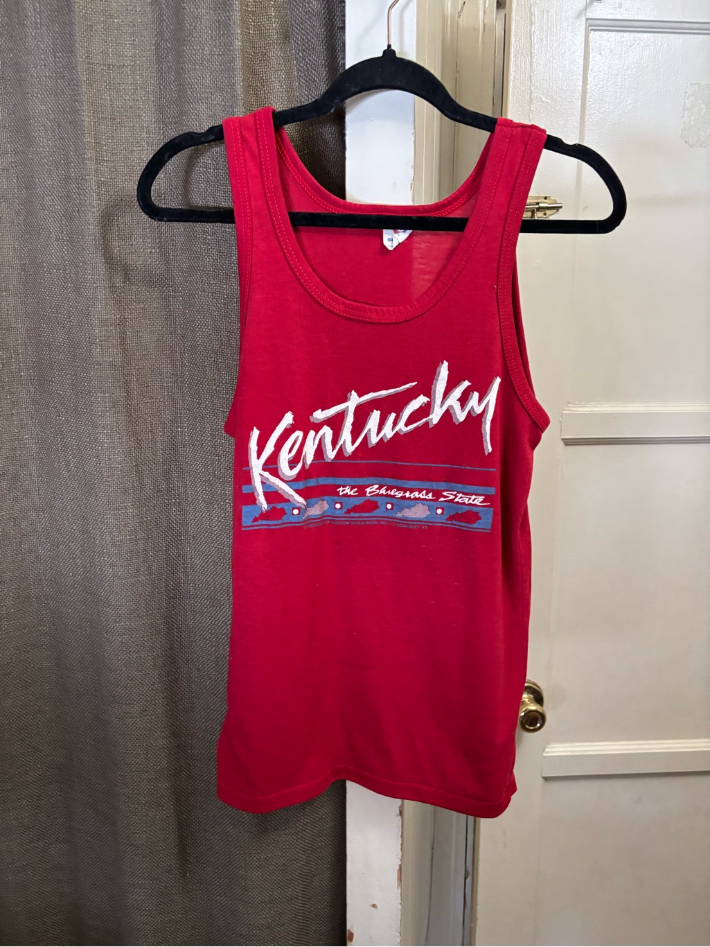 Vintage Kentucky Red Graphic Tank Top 5050 Made In Usa